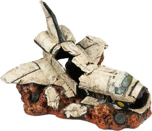 Europet Aqua della Space Shuttle Figur und Höhle für Fische in Weiß S – Bild 1 von 2