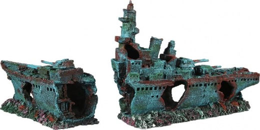 Europet Aquariumdekoration Kriegsschiff Figur und Höhle für Süßwasser und Meerwasser 68 x 15,2 x 27 cm – Bild 1 von 2