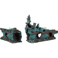 Produktbild von Europet Aquariumdekoration Kriegsschiff Figur und Höhle für Süßwasser und Meerwasser 68 x 15,2 x 27 cm