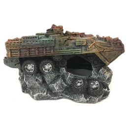 Europet Aquariumdekoration Militärpanzer Figur und Höhle für Fische Größe S – Bild 1 von 2