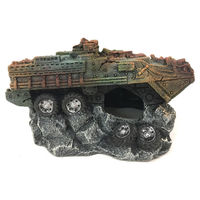 Produktbild von Europet Aquariumdekoration Militärpanzer Figur und Höhle für Fische Größe S