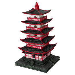Produktbild von Europet Bernina Aqua Della Aquariumdekoration Chinesische Pagode Figur und Höhle in Rot Größe XL