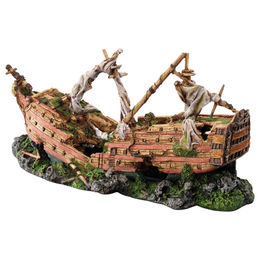 Europet Bernina Aquariendekoration Galeone Schiffwrack mit Höhle XXL Braun – Bild 1 von 2
