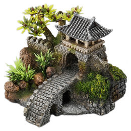 Europet Bernina Aquariendekoration Turm mit Brücke und Höhle in Bunt und Grau – Bild 1 von 8