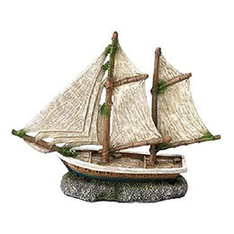Produktbild von Europet Bernina Aquariumdekoration Aqua Della Segelschiff Figur und Höhle in Beige 20 x 6,5 x 16 cm
