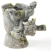Produktbild von Europet Bernina Aquariumdekoration Aztekischer Gral Figur und Höhle für Fische in Grau - 15 cm