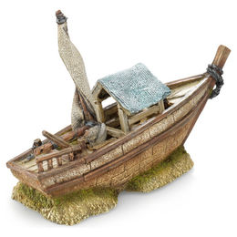 Produktbild von Europet Bernina Aquariumdekoration Boot Figur und Höhle Braun 30 x 11 x 19,5 cm für Fische