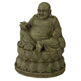 Europet Bernina Aquariumdekoration Lächeln Buddha Figur und Höhle in Grau - 1 Stk. – Bild 1 von 4