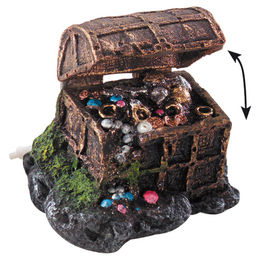 Europet Bernina Aquariumdekoration Schatztruhe als Figur und Höhle mit Ausströmer Braun 13 x 10 x 11 cm – Bild 1 von 5