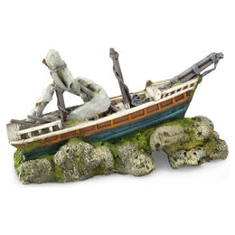 Europet Bernina Aquariumdekoration Schiff Figur und Höhle für Zierfische Bunt 36 x 13,5 x 18,5 cm – Bild 1 von 3