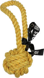 Europet Bernina ebi Hundespielzeug Ball mit Schlaufe aus Baumwolle gelb 28 cm – Bild 1 von 2
