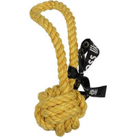 Produktbild von Europet Bernina ebi Hundespielzeug Ball mit Schlaufe aus Baumwolle gelb 28 cm
