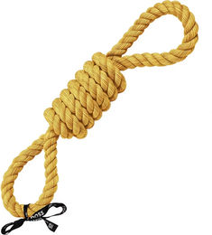Produktbild von Europet Bernina Ebi Tug Life Hundespielzeug Spielseil mit 2 Schlaufen aus Baumwolle Gelb 65 cm - 65 cm