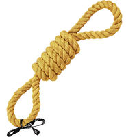 Produktbild von Europet Bernina Ebi Tug Life Hundespielzeug Spielseil mit 2 Schlaufen aus Baumwolle Gelb 65 cm - 65 cm