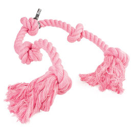 Produktbild von Europet Bernina Hundespielzeug Floss Spielseil aus Baumwolle mit 5 Knoten Rosa