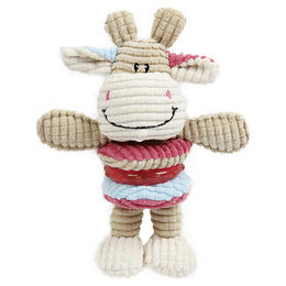 Europet Bernina Hundespielzeug Kuh Plüsch mit Quietschefunktion und TPR-Ring – Bild 1 von 4