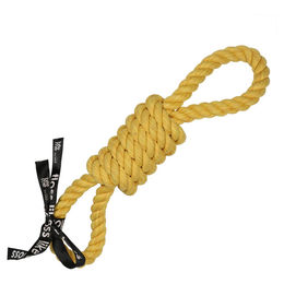 Produktbild von Europet Bernina Hundespielzeug Tug Life Spielseil mit 2 Schlaufen aus Baumwolle Gelb 32 cm - 32 cm