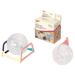 Europet Bernina Joggingball 3in1 Laufball für Hamster aus Kunststoff mit Gestell und Halterung in Weiß und Transparent - 1 Stk. – Bild 1 von 2