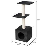 Produktbild von Europet Bernina Katzenkratzbaum Classic Palazzo mit Sisal in Schwarz 30 x 30 x 90 cm