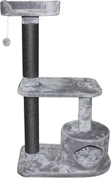 Europet Bernina Katzenkratzbaum Trend Adelaide Grau mit Katzenhaus und Sisal 70x40x130cm – Bild 1 von 5