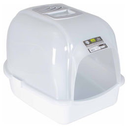 Produktbild von Europet Bernina Katzentoilette Eclipse Haubentoilette aus Kunststoff Größe L transparent weiß