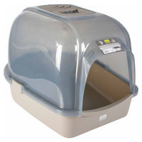 Produktbild von Europet Bernina Katzentoilette Eclipse Haubentoilette aus Kunststoff transparent grau Größe M