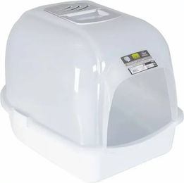 Europet Bernina Katzentoilette Eclipse Haubentoilette aus Kunststoff transparent weiß Größe M – Bild 1 von 2