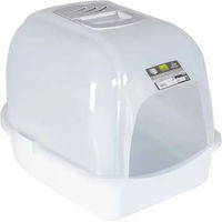 Produktbild von Europet Bernina Katzentoilette Eclipse Haubentoilette aus Kunststoff transparent weiß Größe M