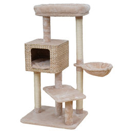 Produktbild von Europet Bernina Kratzbaum Bogota beige für Katzen mit Hängematte 114x58x48cm