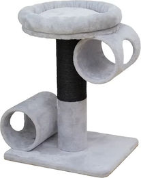 Europet Bernina Kratzbaum Budapest Katzen Spielplatz aus Plüsch in Grau/Schwarz 67x54x45 cm – Bild 1 von 2