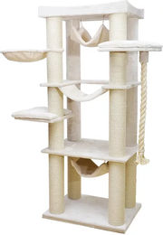 Produktbild von Europet Bernina Kratzbaum Cambridge für Katzen in Creme Beige mit Plüsch 80x60x197cm