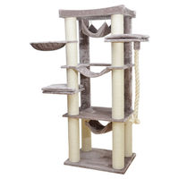 Produktbild von Europet Bernina Kratzbaum Cambridge Grau für Katzen mit 4 Hängematten 80 x 60 x 197 cm