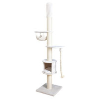 Produktbild von Europet Bernina Kratzbaum Chester Jumbo für Katzen in Creme mit Hütte, Hängematte und 4 Kratzsäulen aus Plüsch
