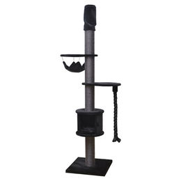 Europet Bernina Kratzbaum Chester XL Schwarz mit Deckenspanner und Plüsch – Bild 1 von 3