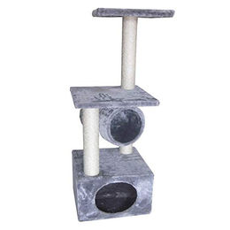 Europet Bernina Kratzbaum Classic Rodo für Katzen Grau 38x38x110cm – Bild 1 von 3