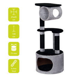 Europet Bernina Kratzbaum Comfort Oxford für Katzen und Kitten aus Oxford-Gewebe 45 x 45 x 108 cm – Bild 1 von 5