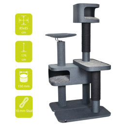 Europet Bernina Kratzbaum Esja für Katzen in Schwarz/Grau mit Sisal 85x85x176,5 cm – Bild 1 von 5