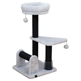 Europet Bernina Kratzbaum Florida grau aus Plüsch 38x38x69cm für Katzen – Bild 1 von 2