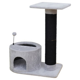 Europet Bernina Kratzbaum Geneva für Katzen grau/schwarz aus Plüsch 84x60x40cm – Bild 1 von 2