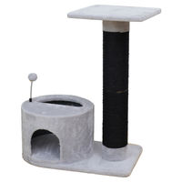 Produktbild von Europet Bernina Kratzbaum Geneva für Katzen grau/schwarz aus Plüsch 84x60x40cm
