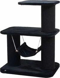 Europet Bernina Kratzbaum Houston Schwarz für Katzen mit Hängematte und Sisal 75x57x96cm – Bild 1 von 6