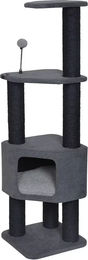 Europet Bernina Kratzbaum Kobe anthrazit mit Spielzeug für Katzen 37x37x128 cm – Bild 1 von 4