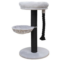 Produktbild von Europet Bernina Kratzbaum Lagos für Katzen grau/schwarz 120 cm mit Hängematte und Plüsch
