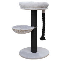 Produktbild von Europet Bernina Kratzbaum Lagos für Katzen grau/schwarz 120 cm mit Hängematte und Plüsch