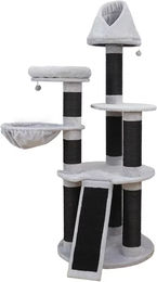 Europet Bernina Kratzbaum Ottawa für Katzen Grau Schwarz 78x78x200cm aus Plüsch – Bild 1 von 3