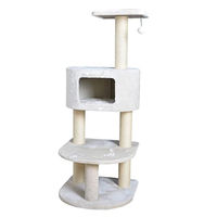 Produktbild von Europet Bernina Kratzbaum Salisbury für Katzen mit Hütte in Beige und Plüsch 58 x 58 x 140 cm
