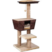Produktbild von Europet Bernina Kratzbaum Trend Grenada für Katzen mit Bananenblatt-Design in Beige und Braun, 48 x 48 x 114 cm