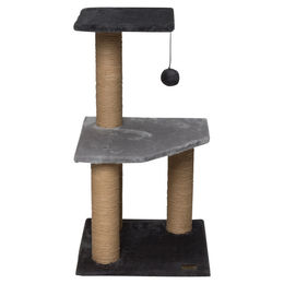 Europet Bernina Kratzbaum Trend Hemlock für Katzen und Kitten aus Plüsch und Sisal Braun 35x35x65 cm – Bild 1 von 6