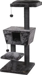 Europet Bernina Kratzbaum Trend New Jersey Katzenmöbel aus Plüsch Grau 48 x 48 x 114 cm – Bild 1 von 4