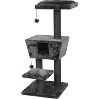 Produktbild von Europet Bernina Kratzbaum Trend New Jersey Katzenmöbel aus Plüsch Grau 48 x 48 x 114 cm